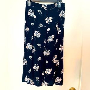 H&M midi floral skirt with side slits